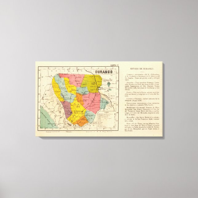 Durango, Mexiko Leinwanddruck (Vorderseite)