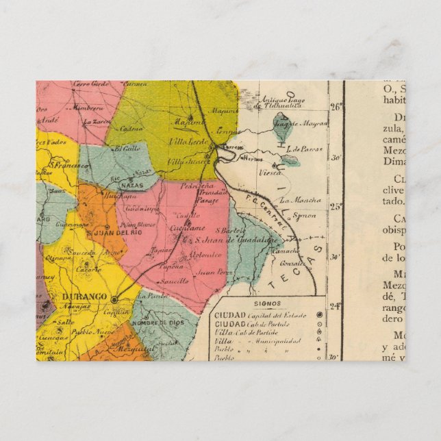 Durango, Mexiko Postkarte (Vorderseite)