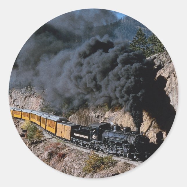 Durango und Silverton Railroad, Nr. 481, Bärenkreb Runder Aufkleber (Vorderseite)