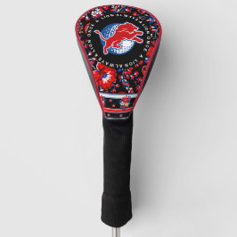 Durant Lions Golf - Red floral Headcover