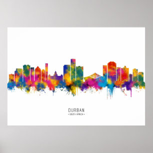 Durban South Africa Skyline Poster
