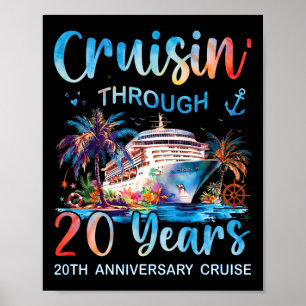 Durch 20 Jahre cruisen 20. Jubiläums-Kreuzfahrt T Poster