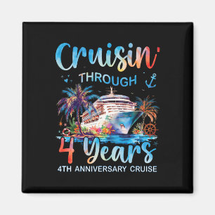 Durch 4 Jahre cruisen 4. Jubiläums-Kreuzfahrt-Tri Magnet