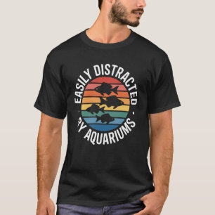 Durch Aquarien Leicht Ablenkbar Fischliebhaber Lan T-Shirt
