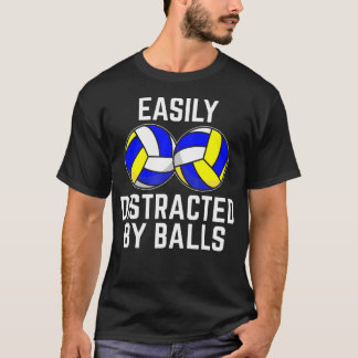 Durch Bälle leicht abgelenkt: Lustiger Volleyball- T-Shirt