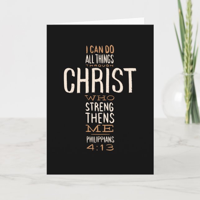 Durch Christus Jesus Bibel Zitat Motivierend Karte (Vorderseite)