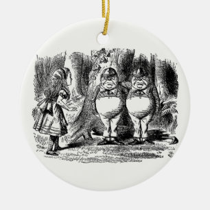 Durch das Blickfeld, Tweedledum und Tweedledee Keramik Ornament