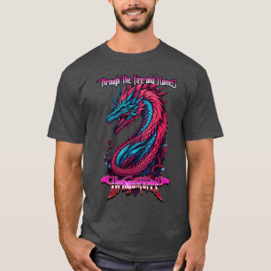 Durch das Feuer und Flammen Cyberpunk-Drache T-Shirt