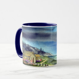 Durch das Licht der Silvery Moon Wasserfarbe Tasse