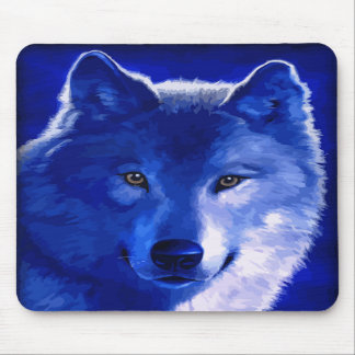 Durch das Licht des Mond-blauen Wolfs Mousepad