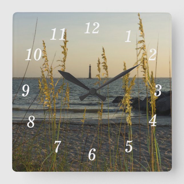 Durch das Meer Hafer Quadratische Wanduhr (Vorderseite)