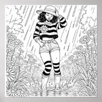 Durch das Puddle Coloring Poster