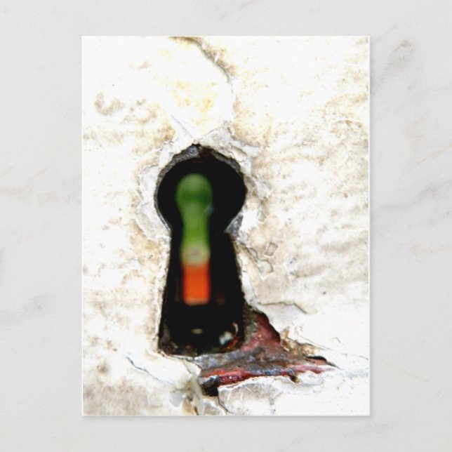 durch das Schlüsselloch Postkarte (Vorderseite)