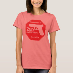 Durch den 2. Zusatz geschützt - Rot T-Shirt
