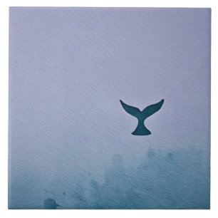 Durch den Nebel - Wal-Schwanz-Kunst Fliese