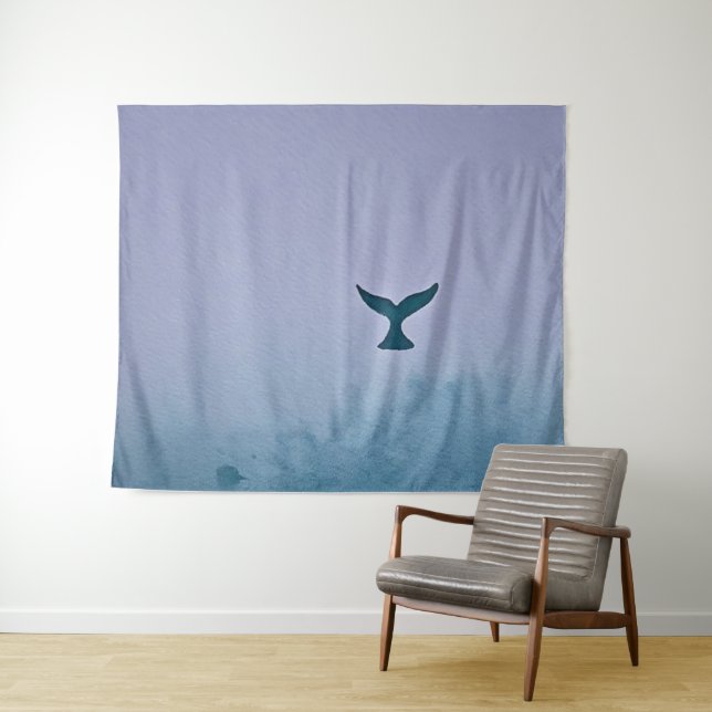Durch den Nebel - Wal-Schwanz-Kunst Wandteppich (Beispiel (Horizontal))