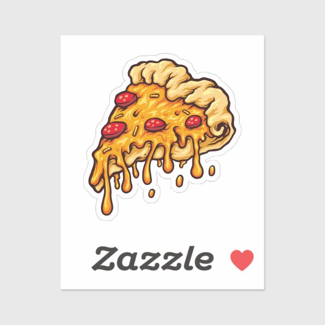 Durch den Pizzaaufkleber Slice Aufkleber (Blatt)