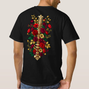 Durch den Schmerz erblühen Rose Rückgrat Gothic Ar T-Shirt