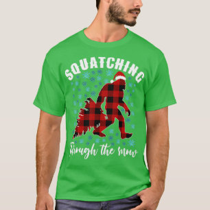 Durch den Schnee stürzen Kariert Buffalo Christma T-Shirt