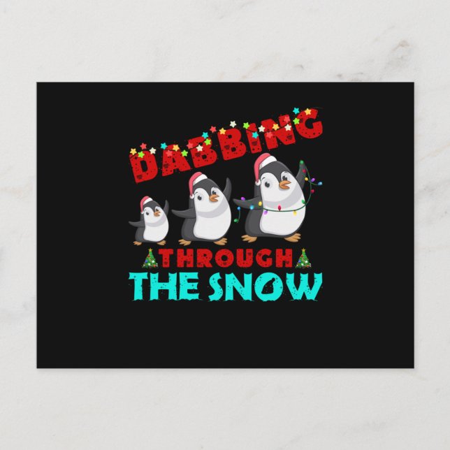 Durch den Schnee tauchen Ankündigungspostkarte (Vorderseite)