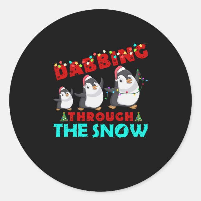 Durch den Schnee tauchen Runder Aufkleber (Vorderseite)