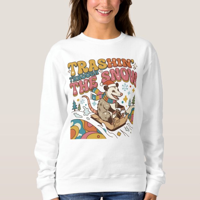 Durch den Schnee trampeln. Sweatshirt (Vorderseite)
