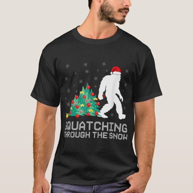 Durch den Schnee treten - Weihnachts-Weihnachtsfes T-Shirt (Vorderseite)