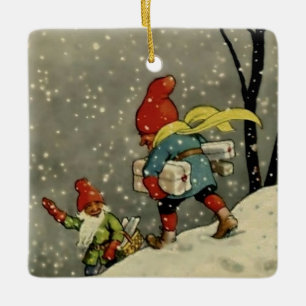 „Durch den Schneesturm“ von Jenny Nystrom Keramikornament