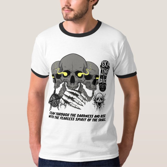 Durch die Dunkelheit hindurch - Furchtloser Schäde T-Shirt (Vorderseite)