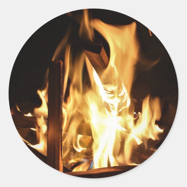 Durch die Flammen Runder Aufkleber (Vorderseite)