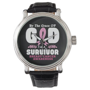 Durch die Gnade Gottes bin ich ein Brustkrebsüberl Armbanduhr