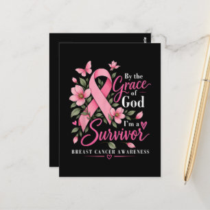 Durch die Gnade Gottes bin ich eine Brustkrebs-Übe Postkarte