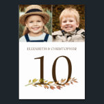 Durch die Jahre Fotos Hochzeit Tischnummer unterze<br><div class="desc">Inklusive verschiedener Fotos der Braut und Bräutigam durch die Jahre für ein unterhaltsames Tischschild für die Hochzeitsgäste. Es macht Spaß, auf dem gleichen Schild ähnliche altersbedingte Fotos zu haben und verschiedene Fotos auf jedem Tisch zu haben, wenn sich die Gäste vermischen. Auf beiden Seiten für zweiseitige Anzeige gedruckt. Die braune...</div>