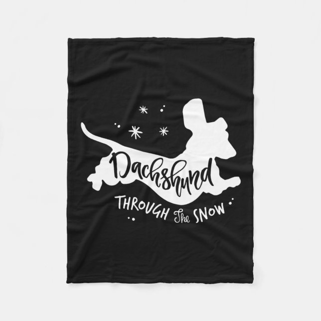 Durch die Schnee-Dackel Weihnachtsfeier Dackel Hun Fleecedecke (Vorderseite)