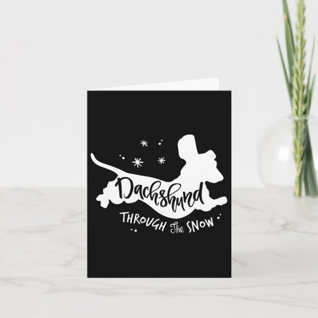 Durch die Schnee-Dackel Weihnachtsfeier Dackel Hun Karte (Vorderseite)