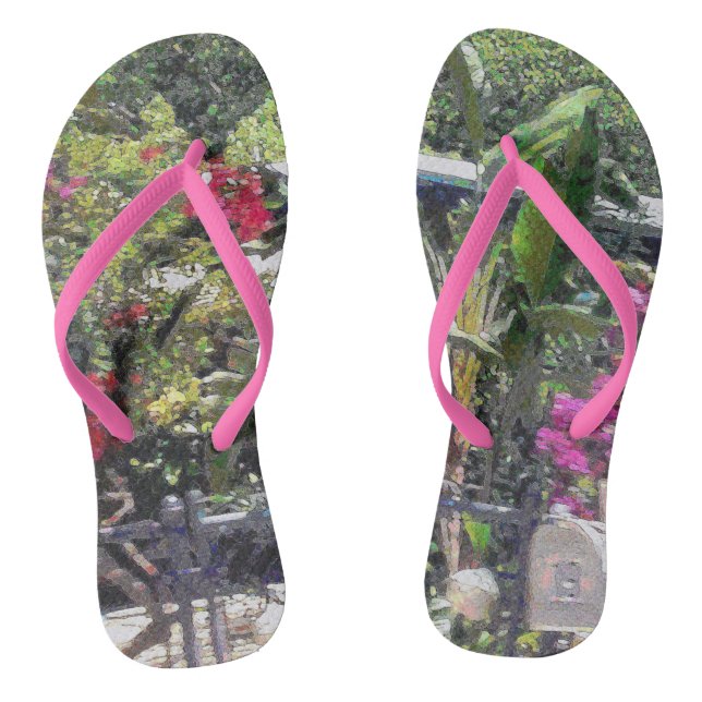 Durch ein Gartentor... Flip Flops (Fußbett)