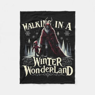 Durch einen winterlichen Wunderland-Krampus-Dunkel Fleecedecke