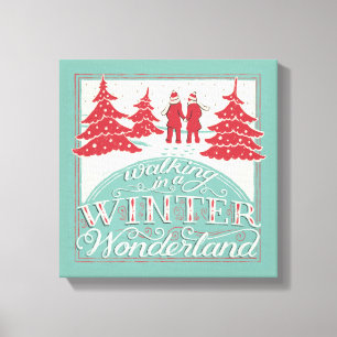 Durch einen winterlichen Wunderland schlendern Leinwanddruck