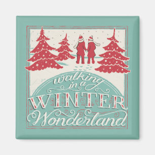 Durch einen winterlichen Wunderland schlendern Magnet
