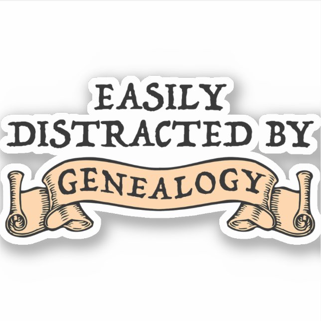 Durch Genealogie Leicht Ablenkbar Aufkleber (Vorderseite)