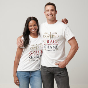 Durch Gnade bedeckt, nicht durch Scham, christlich T-Shirt