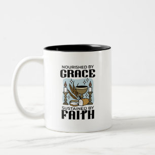 Durch Gnade genährt, durch Glauben getragen Design Zweifarbige Tasse