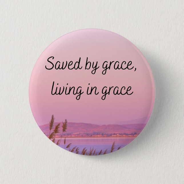 Durch Gnade gerettet Bibelvers christliche Typogra Button (Vorderseite)