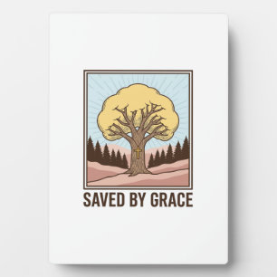 Durch Gnade gerettet, Christlicher Baum, Vintage-S Fotoplatte