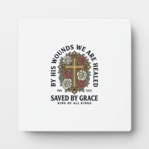 Durch Gnade Gerettet Christliches Kreuz Blumenhemd Fotoplatte