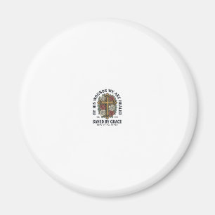 Durch Gnade Gerettet Christliches Kreuz Blumenhemd Magnet
