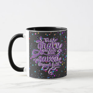 Durch Gnade gerettete violette Glitzer-Kaffeetasse Tasse