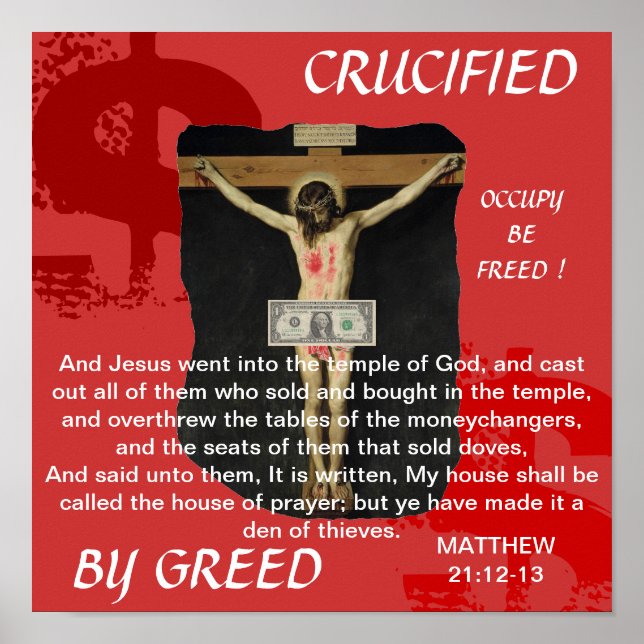DURCH GREED OCCUPY GETROFFEN, FREI POSTER (Vorne)
