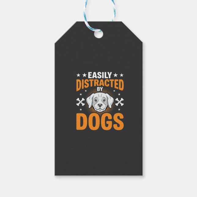 Durch Hunde Leicht Ablenkbar Geschenkanhänger (Vorderseite)
