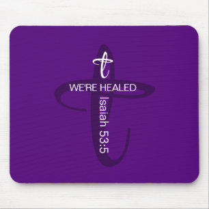 Durch Jesus geheilt Bibelvers Christlicher Glaube  Mousepad